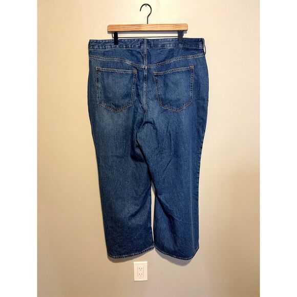 NWT Abercrombie & Fitch Curve Love High Rise Wide Leg Jean Dark Size 34 Short - Picture 5 of 13